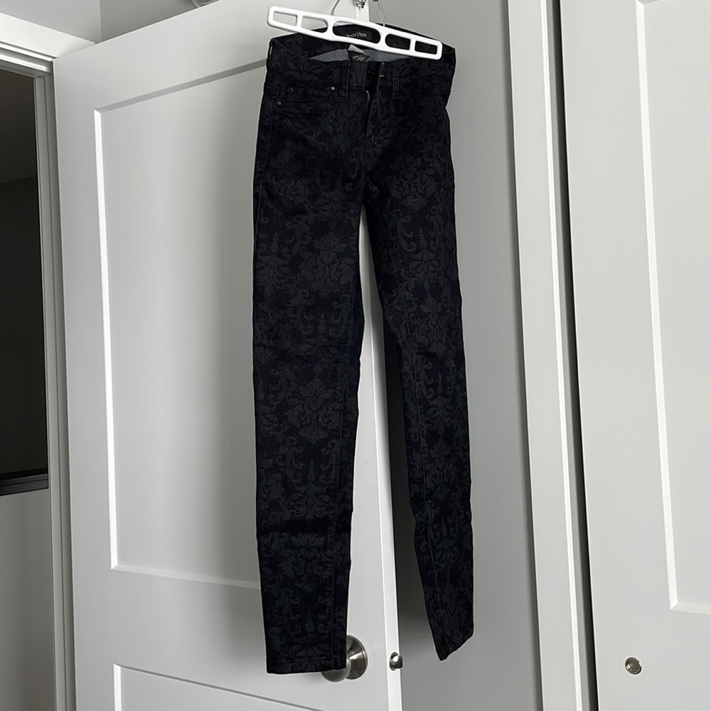 Black Floral Skinny Jeans